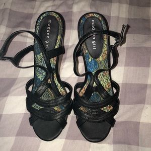 Madden Girl black wedge sandals